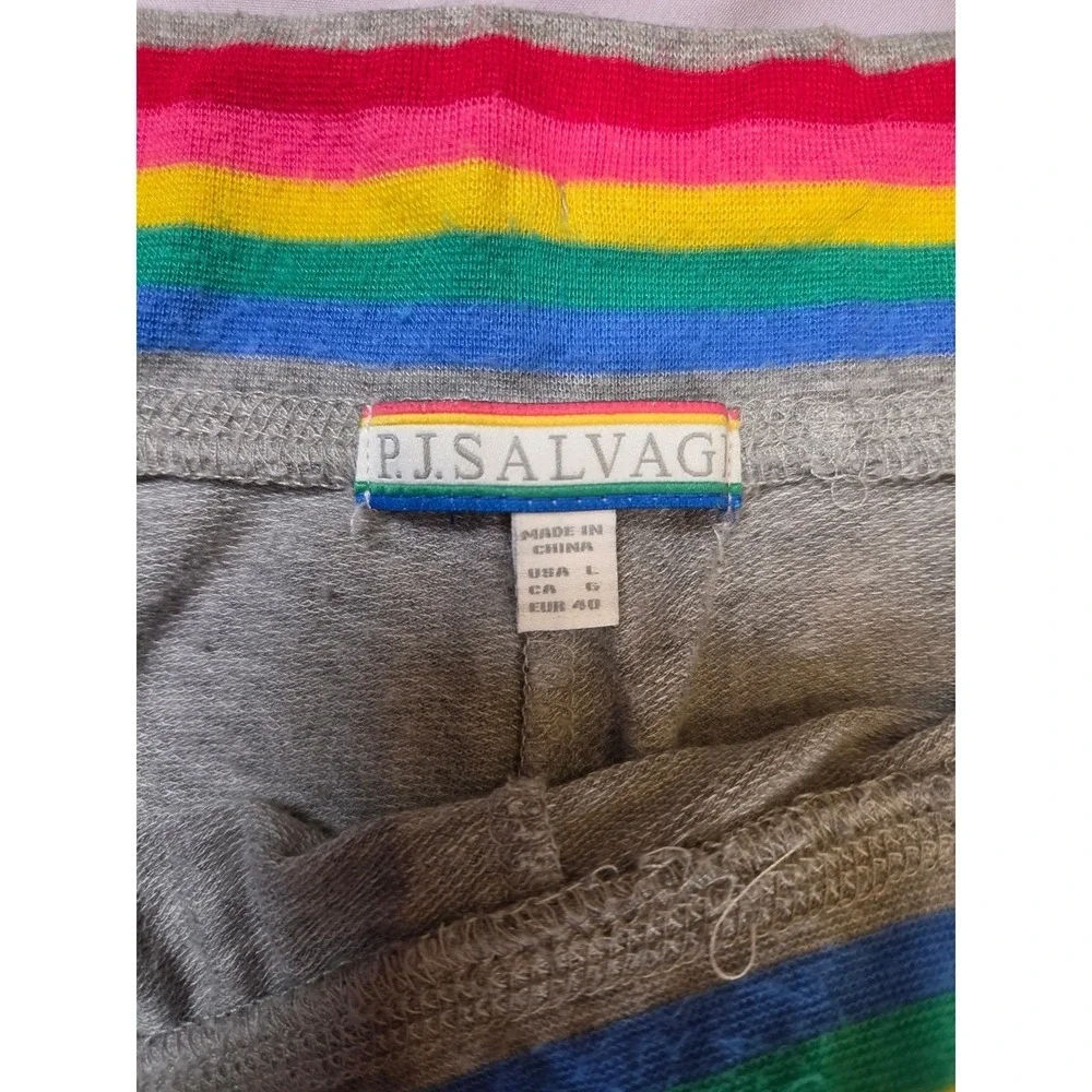 p.j. salvage Rainbow Grey PJ Pants L Soft Casual Relax Comfortable Sleep Lounge‎